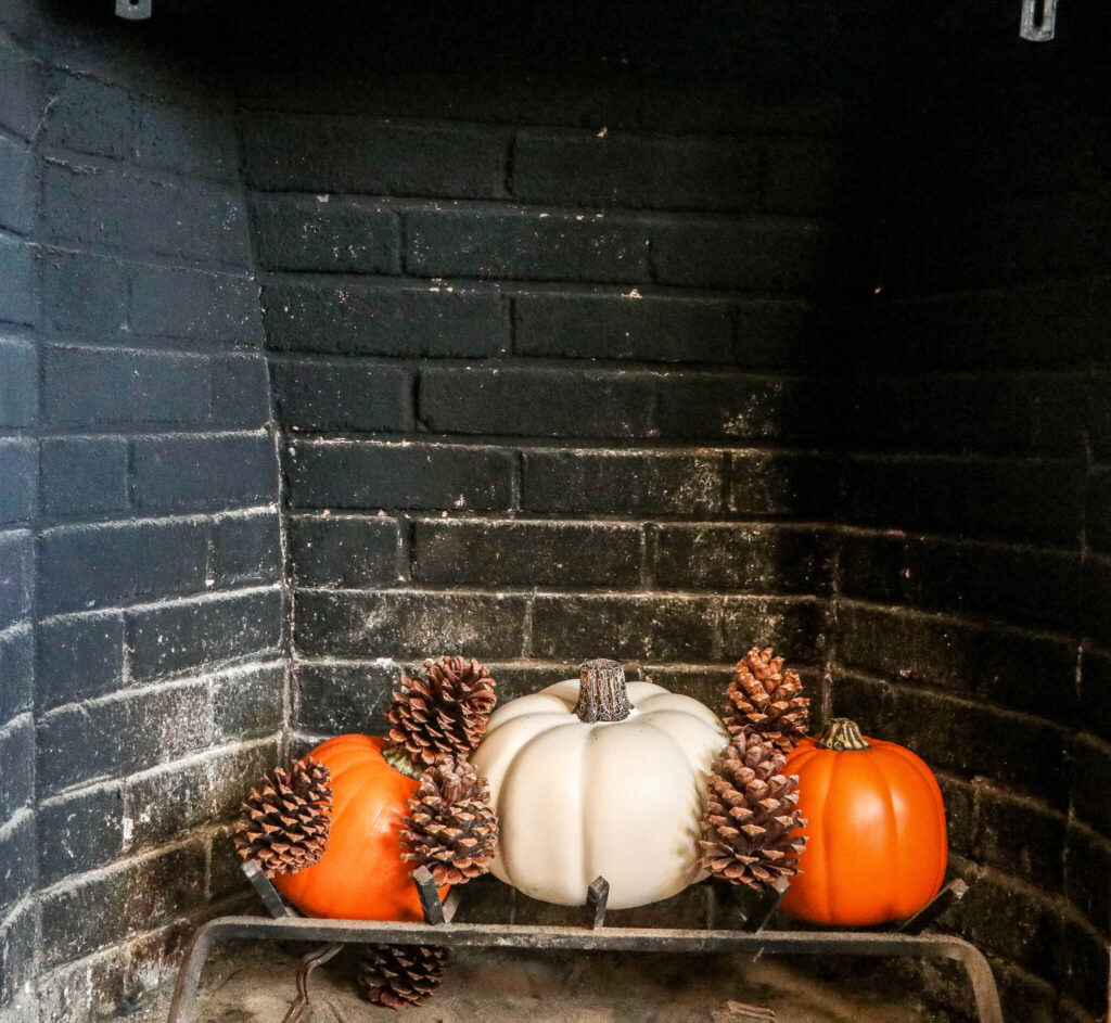 pumpkins in the fireplace. Cheap and Easy Fall Decor Finds from Target