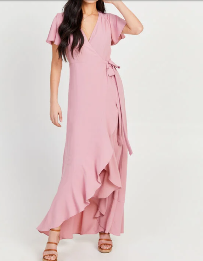 Pink wrap dress