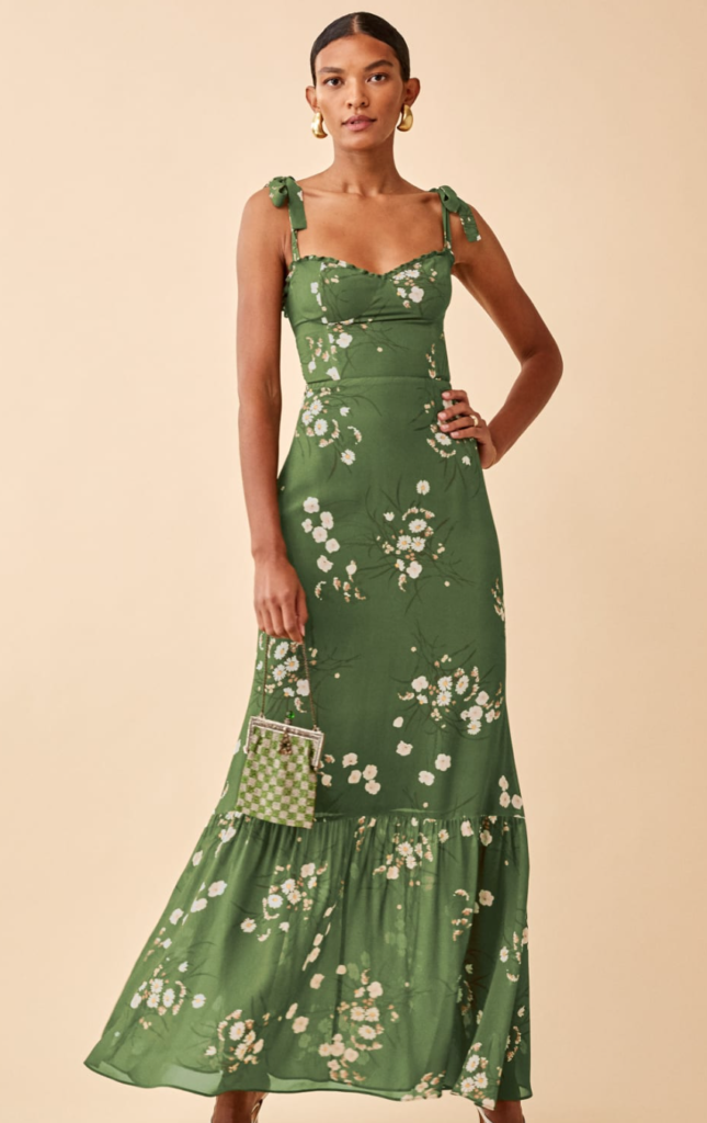 Green floral dress