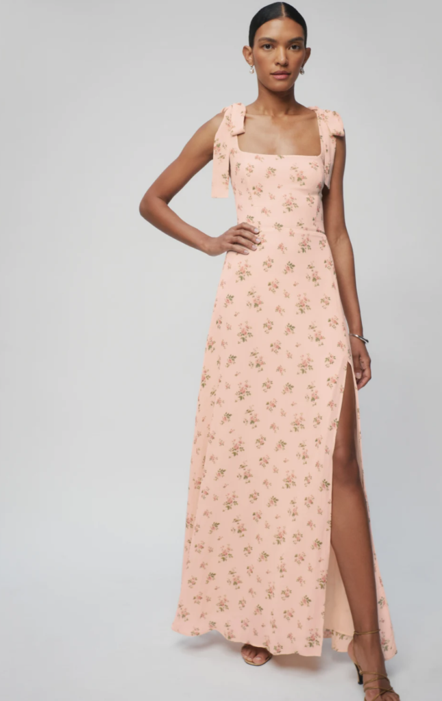 Floral bow straps dress