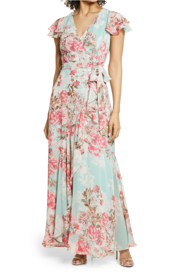 Floral wrap dress