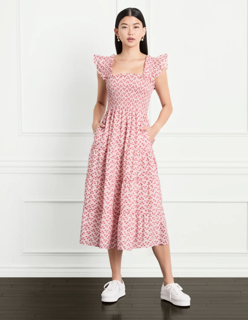 Hill House Nap dress in a red pattern
