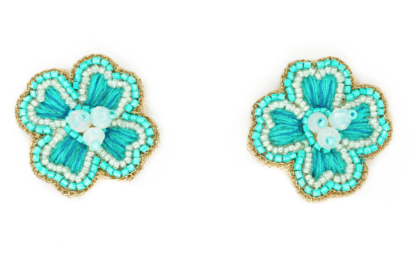 turquoise floral earrings